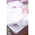 ASCIUGAMANI IN SPUGNA CON STRISCIA IN TELA AIDA - HELLO KITTY