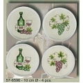 SOTTO BOTTIGLIA/ BICCHIERE DA RICAMARE - CM.10 - SET 4 PEZZI