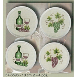 SOTTO BOTTIGLIA/ BICCHIERE DA RICAMARE - CM.10 - SET 4 PEZZI