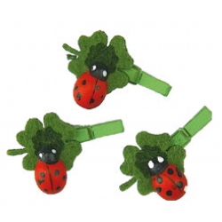 COCCINELLA QUADRIFOGLIO SU MOLLETTA - CM.3 - CONF. 120 PEZZI