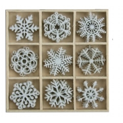 DECORAZIONI FIOCCHI DI NEVE - ALTEZZA CM.3,5 - CONF. 144 PZ. ASSOR.
