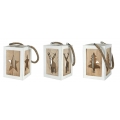 LANTERNA IN LEGNO CM.20 x 13,5x 13,5 - CONFEZIONE 2 PEZZI