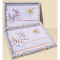 LENZUOLINO CULLA CON SBIECO QUADRETTATO SET 3PZ.