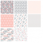 Accessorio Sizzix ™ - 8 pezzi di tessuto 22 pollici x 17 pollici (56 cm x 45,5 cm) 100% cotone  663011
