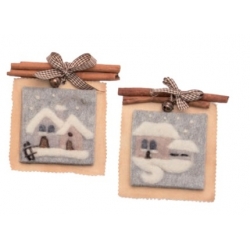 KIT PER FELTRO - TECNICHE DI INFELTRIMENTO - PAESAGGI INVERNALI - 13x13 CM