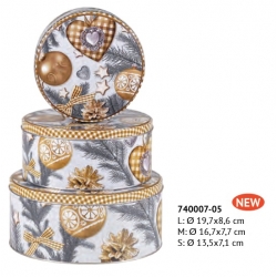 SET DA 3 SCATOLE IN LATTA ROTONDE - IN 3 MISURE