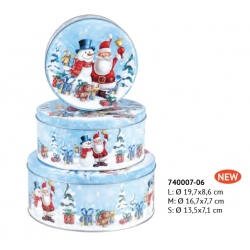 SET DA 3 SCATOLE IN LATTA ROTONDE - IN 3 MISURE