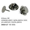 BASE x SPILLETTA IN PLATINO - MM/ 8 - CONFEZIONE 50 PEZZI