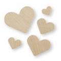 CUORI IN LEGNO IN 5 MISURE - MM.15-20 - CONF. 70 PZ