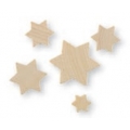 STELLE IN LEGNO 4 MISURE - MM13-32 - CONFEZIONE 70 PZ