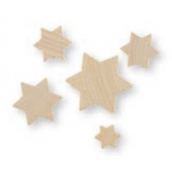 STELLE IN LEGNO 4 MISURE - MM13-32 - CONFEZIONE 70 PZ
