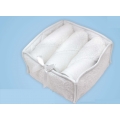 CESTINO IN SPUGNA CON TRE LAVETTE:CESTINO CM 16X8 - 100% COTONE