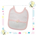 BAVETTA IN COTONE STAMPATO POIS CM.16x 17,5 CONFEZ. 3 PEZZI
