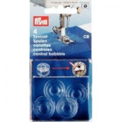 PRYM  BOBINE PLASTICA  MACCHINE CUCIRE BLISTER 4 PEZZI