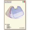 BAVAGLIA IN SPUGNA COLORATA IN TELA AIDA cm 18,5x19 - CONF.6 PEZZI