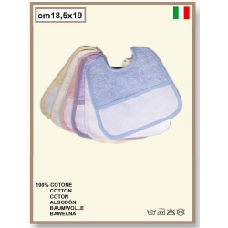BAVAGLIA IN SPUGNA COLORATA IN TELA AIDA cm 18,5x19 - CONF.6 PEZZI