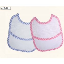 BAVETTA  IN SPUGNA CON SBIECO A QUADRETTI CM.17x20,5 CONF. 3 PEZZI