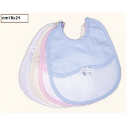 BAVETTA  IN PIQUET E TASCA IN TELA AIDA CM.18x21 CONF.3 PEZZI