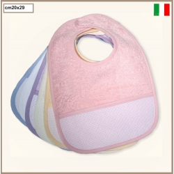 BAVETTA IN SPUGNA CON VELCRO E TELA AIDA CM 20X29 6 PEZZI