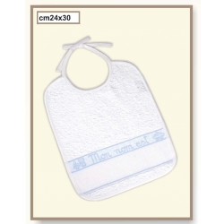 BAVETTA IN SPUGNA "MON NOM EST" - CM.24x 30 - CONFEZIONE 6 PEZZI