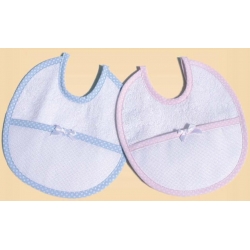 BAVETTA  IN SPUGNA E SBIECO A POIS CM.19,5x18,5 CONF. 6 PEZZI