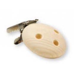 CLIP PORTA CIUCCIO IN LEGNO - CM. 3,5