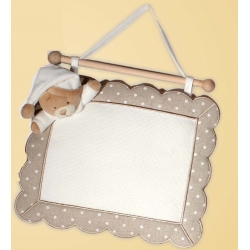 COCCARDA NASCITA QUADRETTO ORSO CM 27 X 24