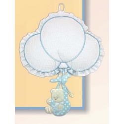 COCCARDA  NASCITA PALLONCINI CM 29 X 25