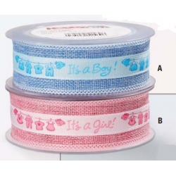 NASTRO "BABYGIRL - BABYBOY" - MM/38 - ROTOLO METRI 9,20