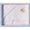 LENZUOLINO LETTINO IN COTONE 100%BIANCO E PIZZO SANGALLO - SET 3PZ.
