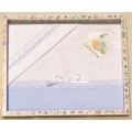 LENZUOLINO LETTINO CON BALZA IN PIQUET MILLERIGHE - SET 3PZ.