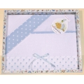 LENZUOLINO LETTINO CON INSERTI IN TESSUTO COTONE POIS - SET 3PZ.