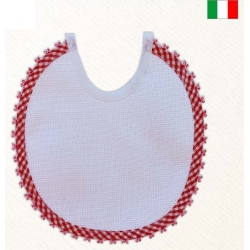 BAVETTA NATALE  IN TELA AIDA CM.18x 19 CONFEZ. 3 PEZZI