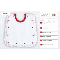 BAVETTA NATALE  IN TELA AIDA CM.21x 21 CONFEZ. 3 PEZZI
