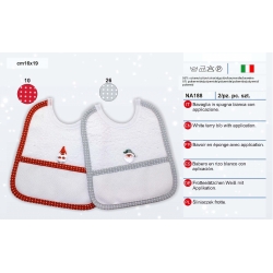 BAVAGLIA IN SPUGNA BIANCA CON APPLICAZIONE - CONFEZIONE 2 PEZZI