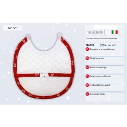 BAVETTA NATALE IN SPUGNA BIANCA - CONFEZIONE 2 PEZZI