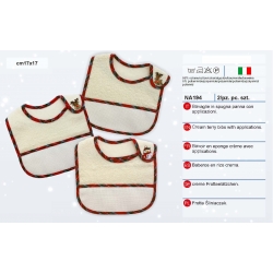 BAVETTA NATALE  IN SPUGNA PANNA - CONFEZIONE 2 PEZZI