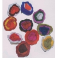 FIORI DI FELTRO CON SPILLA DI SICUREZZA - DIAMETRO 8 CM - 3 STRATI