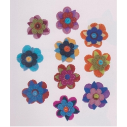 FIORI DI FELTRO CON SPILLA DI SICUREZZA - DIAMETRO 9 CM