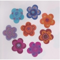 FIORI DI FELTRO CON SPILLA DI SICUREZZA - DIAMETRO 8,5 CM.