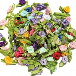 ROSELLINA RASO CON FOGLIOLINE - CONF. 25 PEZZI