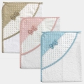 ACCAPPATOIO TRIANGOLO IN SPUGNA CON CAPPUCCIO E FIOCCHETTO DECORATIVO
