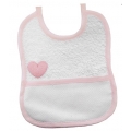 BAVETTA IN SPUGNA BIANCA CON CUORE -  CM.20,5x 17 CONFEZ. 3 PZ