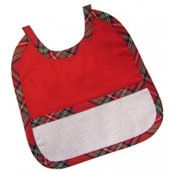 BAVETTA NATALE  IN PIQUET ROSSO CM.18,5x 18,5 CONFEZ. 3 PEZZI