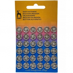 PONY BOTTONI AUTOMATICI  N.  1 - MM/9 - CARTINA DA 36 PEZZI