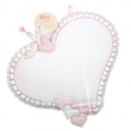 COCCARDA NASCITA FATINA CON CUORE IN TELA  AIDA - cm34x34