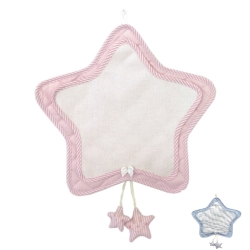 COCCARDA NASCITA STELLA CON TELA  AIDA - cm40x33