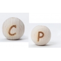 SFERE LETTERINE LEGNO - MM/12 - CONFEZIONE 10 PEZZI