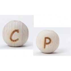 SFERE LETTERINE LEGNO - MM/12 - CONFEZIONE 10 PEZZI