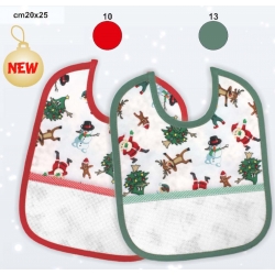 BAVETTA IN TESSUTO FANTASIA NATALE -  CONF. 2 PEZZI